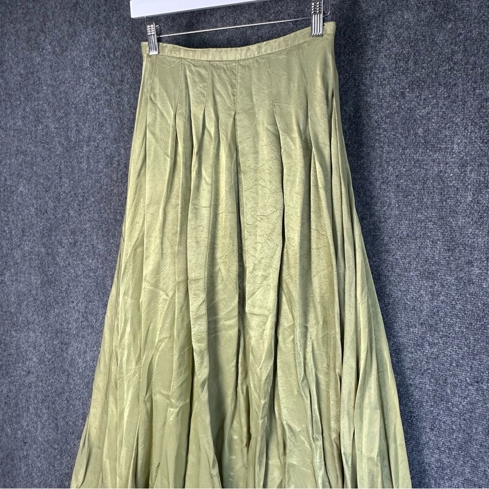 Vintage maxi peasant skirt SMALL layered moss green full length fairy castlecore - Picture 2 of 13